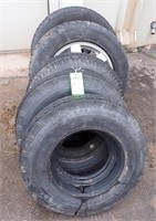 (3) MOBILE HOME TIRES & (2)  GOODYEAR TIRES ON