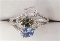 $2185 10K  Fancy Color Sapphires(1.65ct) Diamond(0