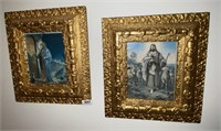 2 Jesus prints in golden frames