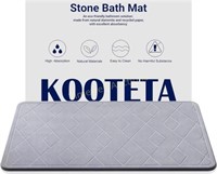KOOTETA Stone Bath Mat  23.5x15 Gray-Diamond