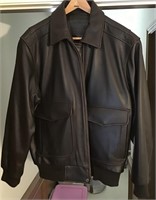 ROUNDTREE YORK BROWN LEATHER JACKET LARGE