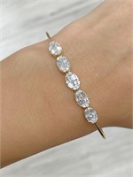 .80 CT Baguette Diamond Bangle Bracelet 14 Kt
