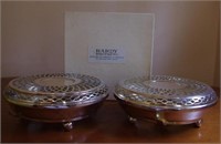 Two Hardy Bros silver plated plate warmers