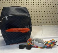 LV Book Bag,Sun glasses, (not authenticated)