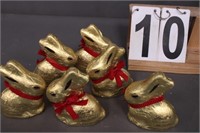 6 Chocolate Rabbits Exp Unknown Made In Germany