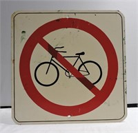 Vintage No Bicycles Metal Sign - 16" x 16"