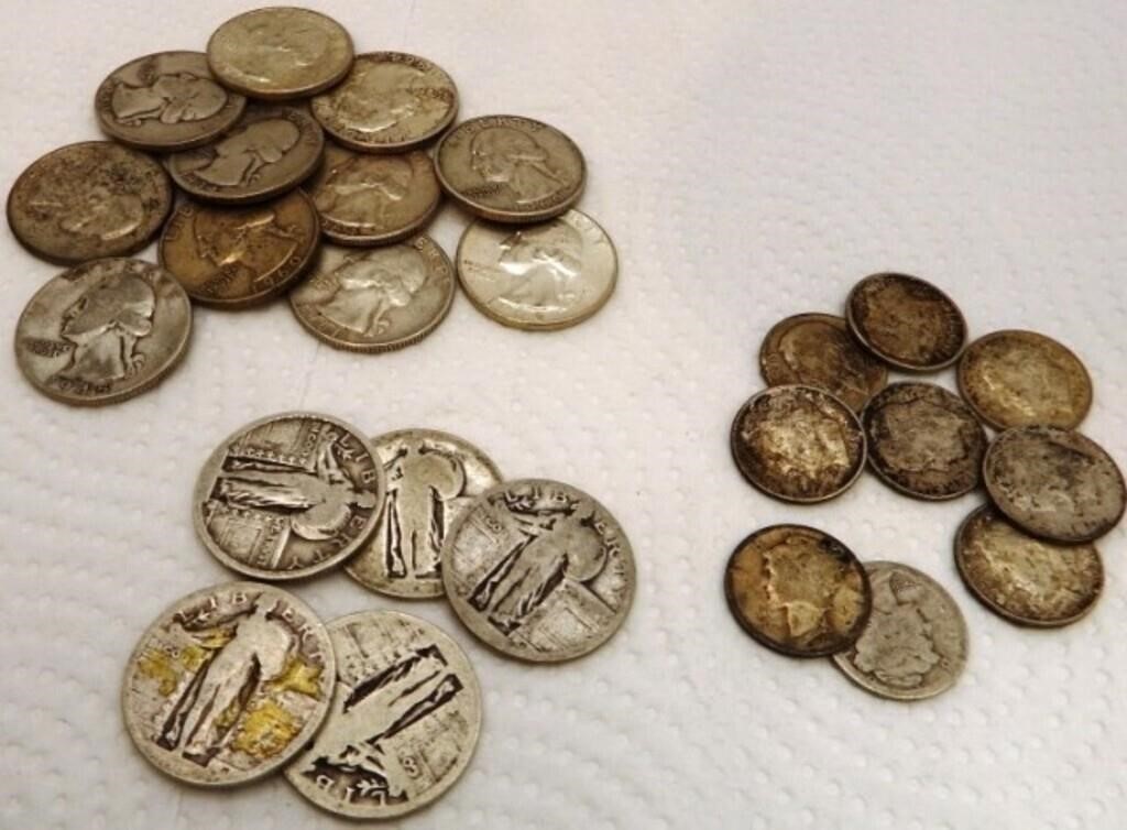 U.S. 90% Silver Coins - Dimes & Quarters