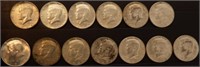 Kennedy Half Dollars - (9) 90% & (4) 40% Silver