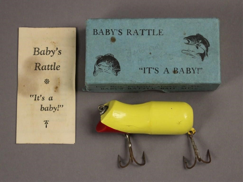 Old Baby's Rattle J S-1 Fishing Lure in Box