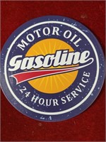 Gasoline Metal Sign 6" Round