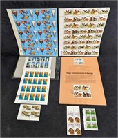 7 Sheets Of US Postal Stamps Assorted & First Day