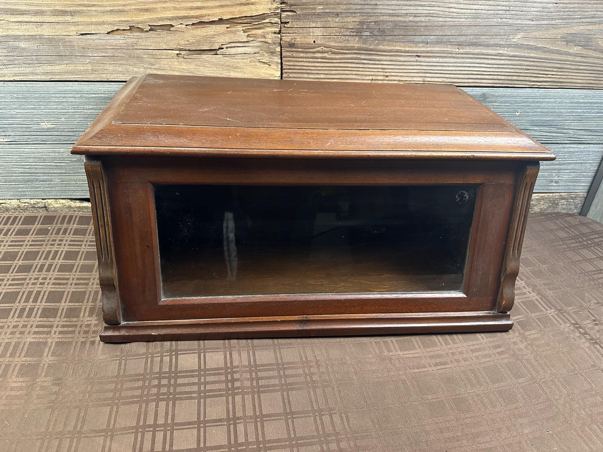 Antique Walnut Slant Front Showcase