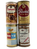 (4) Vintage Beer Cans : Hudepohl, Pearl, Metz,