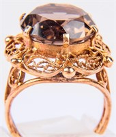 Jewelry 14kt Yellow Gold Quartz Cocktail Ring