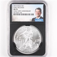 2016 Silver Eagle NGC MS70