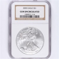 2005 Silver Eagle NGC GEM Unc