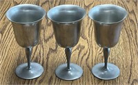 Pewter stemmed glasses