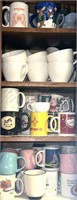 Kitchen cabinet of coffee cups