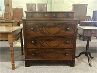 Vintage Empire Flame Mahogany Chest