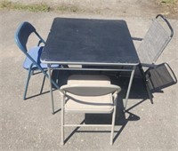 33×33 Folding Card Table with 3 Chairs, Chairs