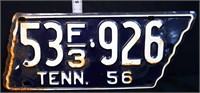 1956 state shaped TN license plate