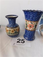 Polish Pottery - 2 vases, Unikat A303 L. Maczva,