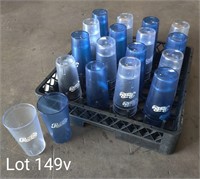 32x Blue & Clear Pepsi Cups w/ Dishwashing Tray
