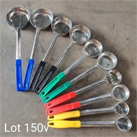10x Assorted, Perforated & Unperforated Ladles