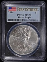 2014 SILVER EAGLE PCGS MS-70