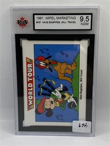 1991 DISNEY COLLECTOR CARD GRADED - 9.5 NGM  #187