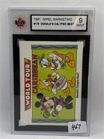 1991 DISNEY COLLECTOR CARD GRADED - 9 MINT  #178