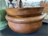 (2) Turned Wood Bowls