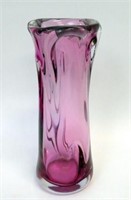 Murano vintage purple glass vase 29.5cm H