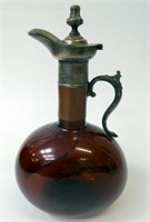Victorian amber glass decanter