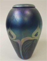 Phoenix Studios art glass vase signed Carl