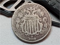 OF) 1869 us Shield nickel