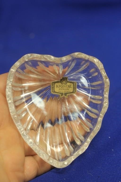 Crystal Heart Trinket Tray Dish