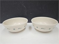 2 Longaberger Pottery Bowls
