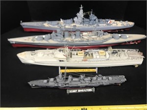 4 plastic ship models the longest roughly 25