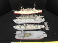 5 Plastic ship models the longest 15 inches