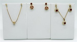 Red Gemstone Necklace Set & More