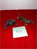 PAIR METAL FROGS