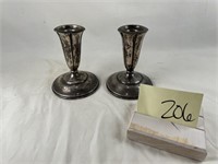 Weighted sterling candlesticks 4"