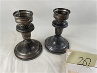 Weighted sterling candlesticks 4.5"