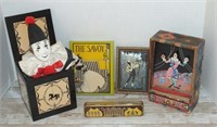 DECORATIVE JACK IN THE BOX & OTHER CLOWN DECOR