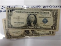 2 - 1935 silver certificate star notes