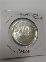 1966 Canadian Silver Dollar canoe