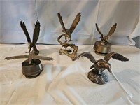 5 Brass Eagle Sculptures and Music Boxes