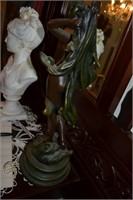 Art Nouveau Bronze Statue 19"