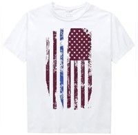 SIZE M - CASUAL COTTON CREWNECK T-SHIRT US FLAG